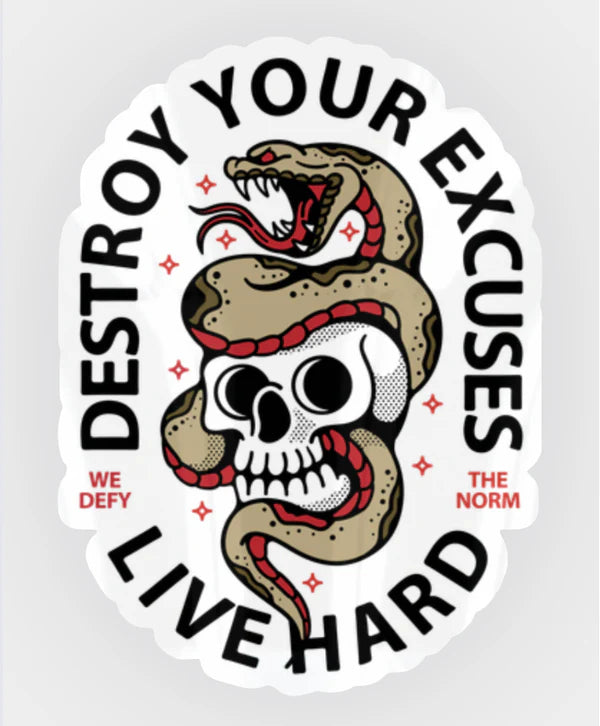 Destroy Your Excuses - Vinyl Sticker