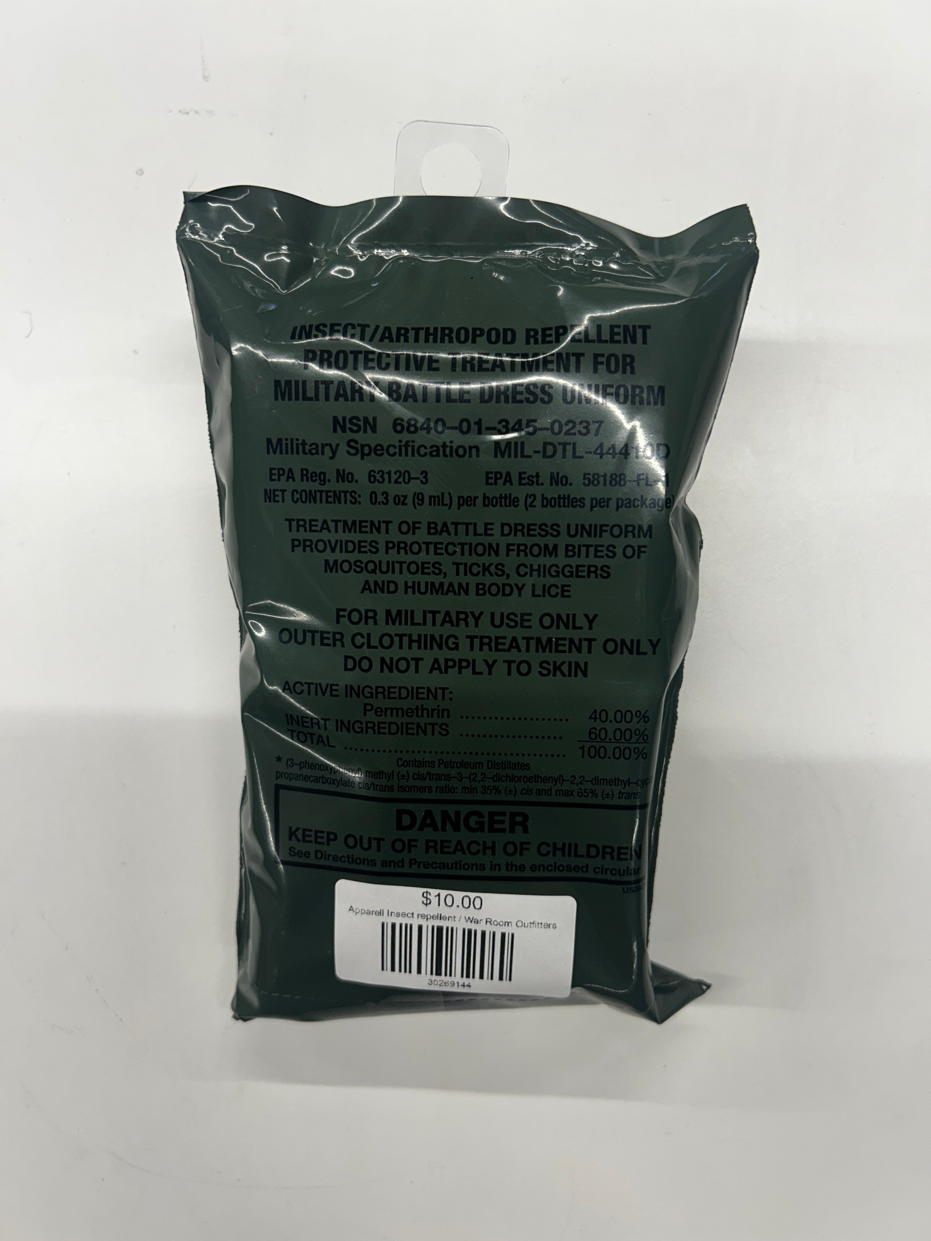 Apparell Insect repellent